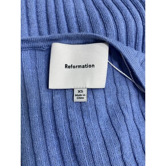 Reformation 'Celia' Blue Linen Cotton Cardigan Size XS - Picture 4 of 5